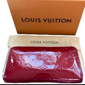 Louis Vuitton Vernis Zippy Wallet Red CA2143 Spain w/ Box & Dust Bag